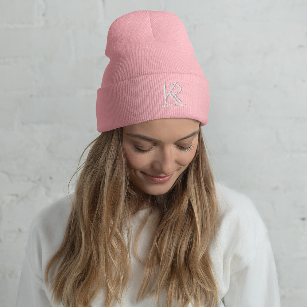 Unisex Cuffed Beanie (White Logo)