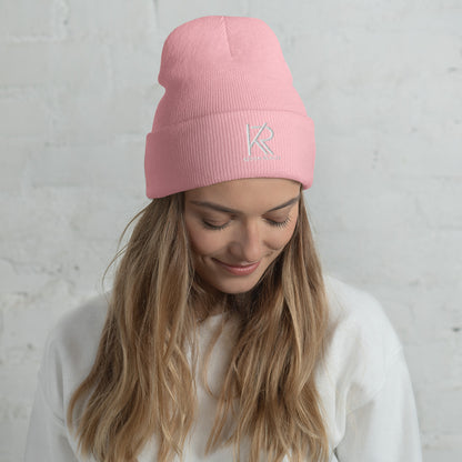 Unisex Cuffed Beanie (White Logo)