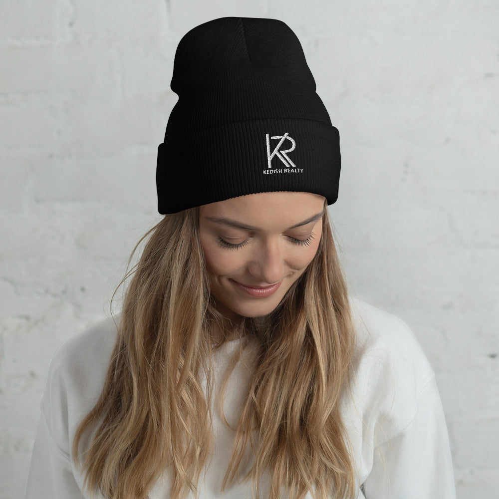 Unisex Cuffed Beanie (White Logo)