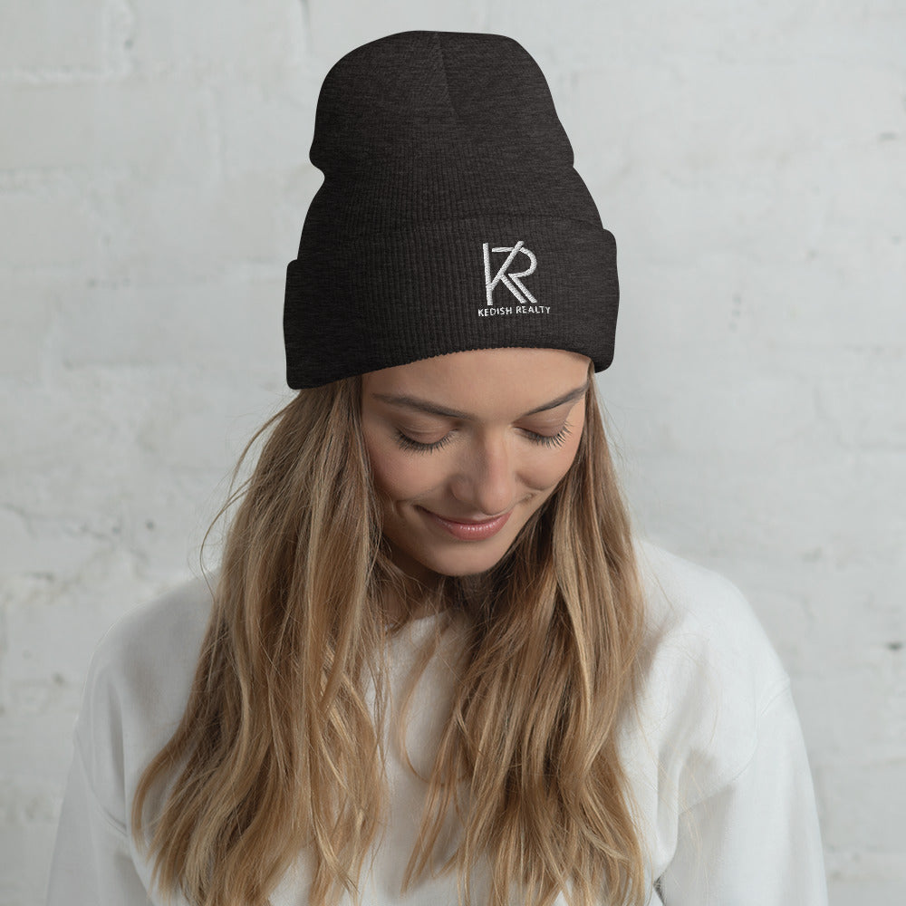 Unisex Cuffed Beanie (White Logo)