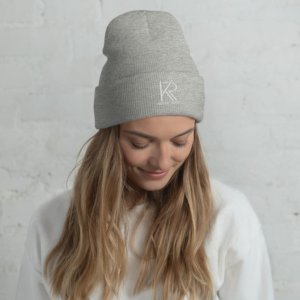 Unisex Cuffed Beanie (White Logo)