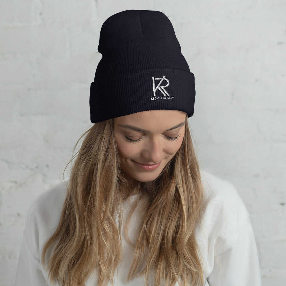 Unisex Cuffed Beanie (White Logo)