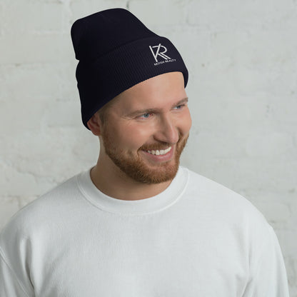 Unisex Cuffed Beanie (White Logo)