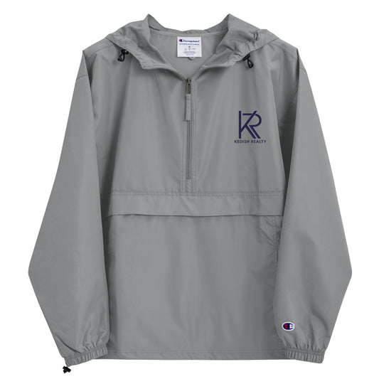 Unisex Embroidered Champion Packable Jacket (Navy Logo)